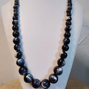 Sautoir en perles de céramique d'Ardèche